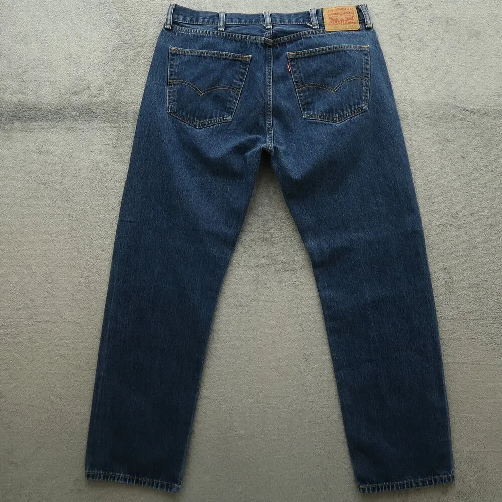 Levi's 505 Jeans Mens Size 38x34 Blue Regular Straight 100% Cotton Denim